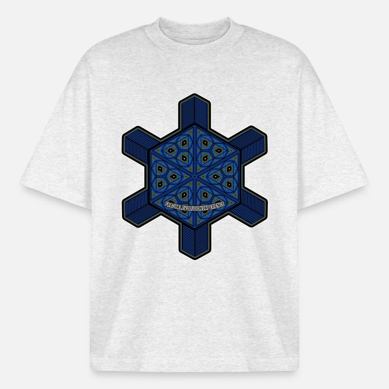 Fractal Evolution Experience Mandala Psytrance Goa - Boxy Heavyweight Unisex Organic T-Shirt von Stanley/Stella - Kühles Grau meliert