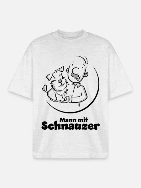 Mann mit Schnauzer (Oberlippenbart) - Boxy Heavyweight Unisex Organic T-Shirt von Stanley/Stella - Kühles Grau meliert