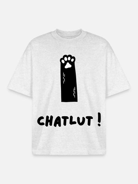 Die Katze, die Chatlut sagt - Boxy Heavyweight Unisex Organic T-Shirt von Stanley/Stella - Kühles Grau meliert