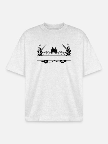 Ackerbau Traktor Getreideanbau - Boxy Heavyweight Unisex Organic T-Shirt von Stanley/Stella - Kühles Grau meliert