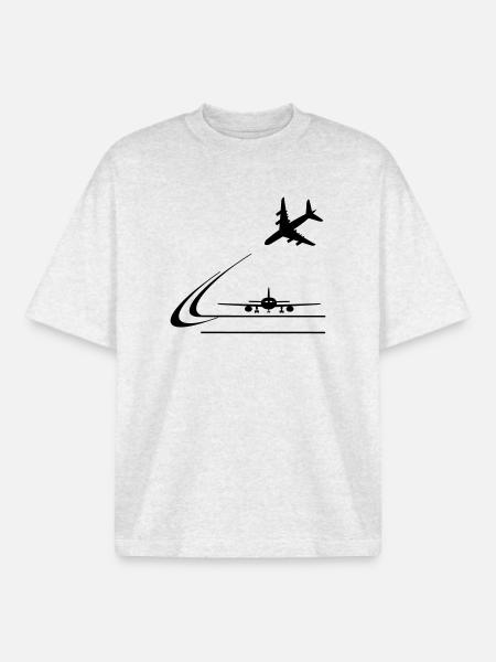 Atterrissage d’aéronefs - T-shirt unisexe boxy épais biologique Stanley/Stella - gris chiné frais