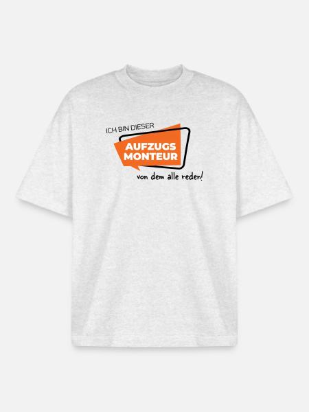 Aufzugsmonteur - Boxy Heavyweight Unisex Organic T-Shirt von Stanley/Stella - Kühles Grau meliert