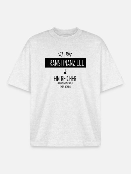 Transfinanziell - Boxy Heavyweight Unisex Organic T-Shirt von Stanley/Stella - Kühles Grau meliert