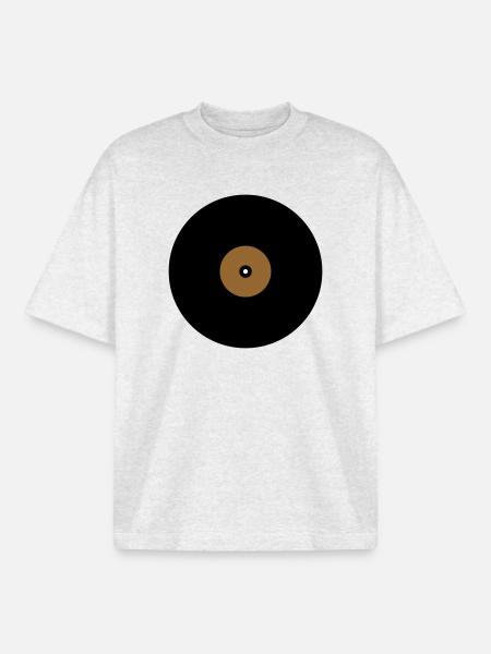 Schallplatte Kreis Textfeld Basis - Boxy Heavyweight Unisex Organic T-Shirt von Stanley/Stella - Kühles Grau meliert