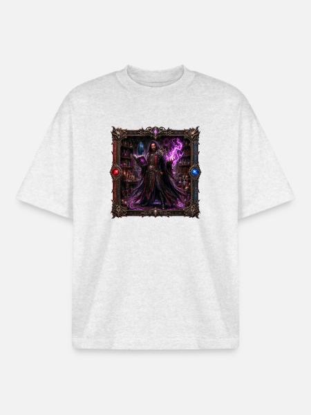 Warlock - Boxy Heavyweight Unisex Organic T-Shirt by Stanley/Stella - cool heather grey