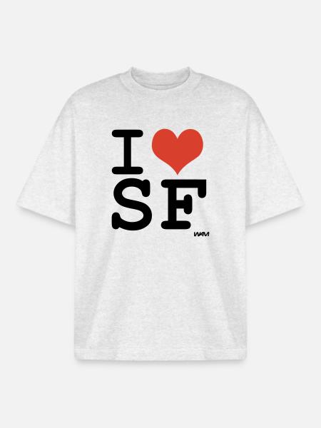 i love SF - Boxy Heavyweight Unisex Organic T-Shirt by Stanley/Stella - cool heather grey