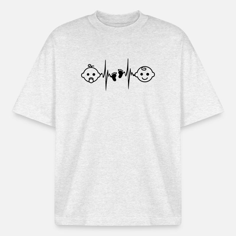 Baby Mädchen oder Junge - Heavyweight Unisex Boxy T-Shirt von stanley/stella	 - Kühles Grau meliert