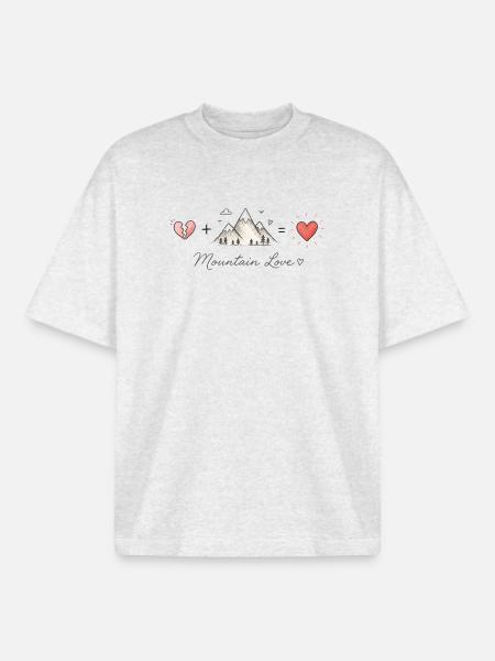 Le montagne guariscono il cuore | Escursionismo e progettazione all'aperto - T-shirt unisex boxy pesante biologica di Stanley/Stella - grigio erica fresco
