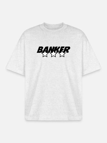 Banker - Bank - Boxy Heavyweight Unisex Organic T-Shirt by Stanley/Stella - cool heather grey