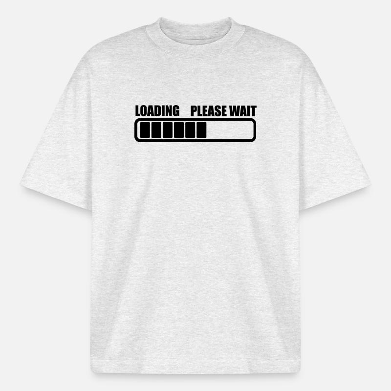 Loading wait a while - Boxy Heavyweight Unisex Organic T-Shirt by Stanley/Stella - cool heather grey