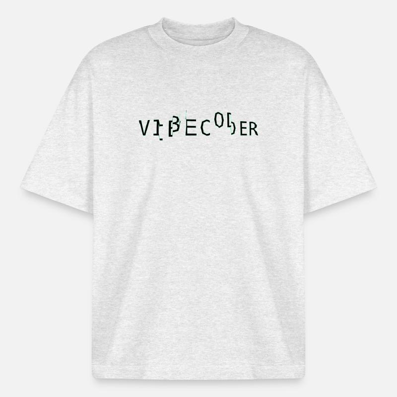vibecoder_mono glitch - Heavyweight Boxy Unisex T-Shirt by Stanley/Stella - cool heather grey