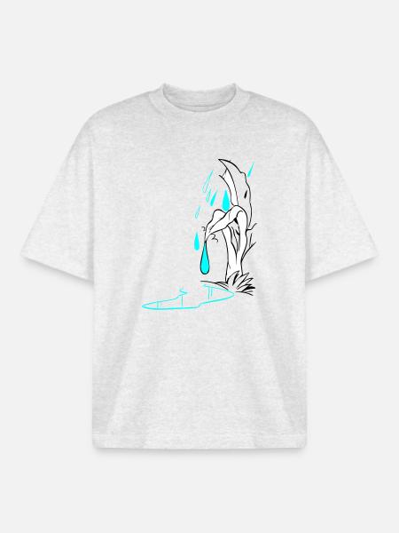 Tropfenillustration - Boxy Heavyweight Unisex Organic T-Shirt von Stanley/Stella - Kühles Grau meliert