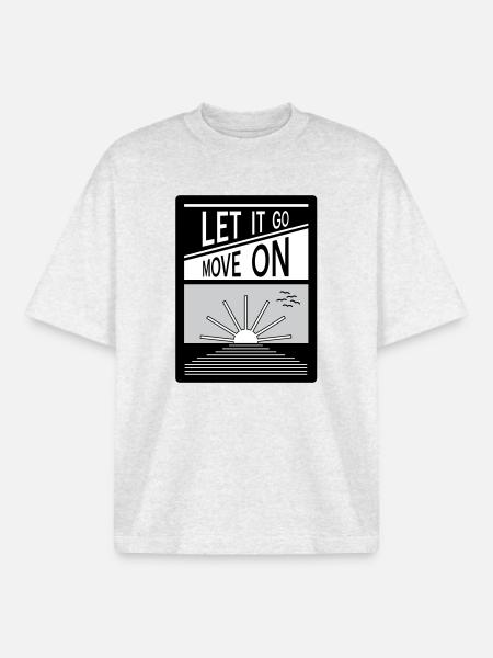 Loslassen. Mach weiter. - Boxy Heavyweight Unisex Organic T-Shirt von Stanley/Stella - Kühles Grau meliert