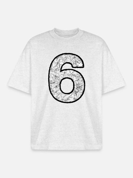 Six digits with scratch texture - Boxy Heavyweight Unisex Organic T-Shirt by Stanley/Stella - cool heather grey