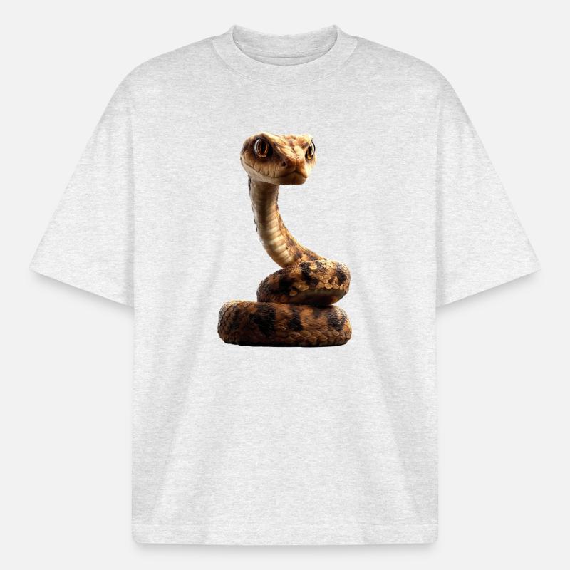 snake, python, cobra, rattlesnake, snakes - Boxy Heavyweight Unisex Organic T-Shirt by Stanley/Stella - cool heather grey