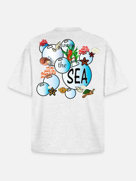 Under the sea - Boxy Heavyweight Unisex Organic T-Shirt von Stanley/Stella - Kühles Grau meliert