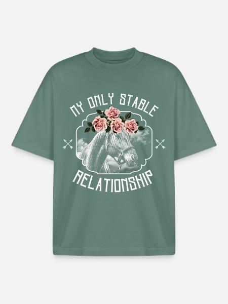 My Only Stable Relationship – Pferdeliebe - Boxy Heavyweight Unisex Organic T-Shirt von Stanley/Stella - Grüner Bucht