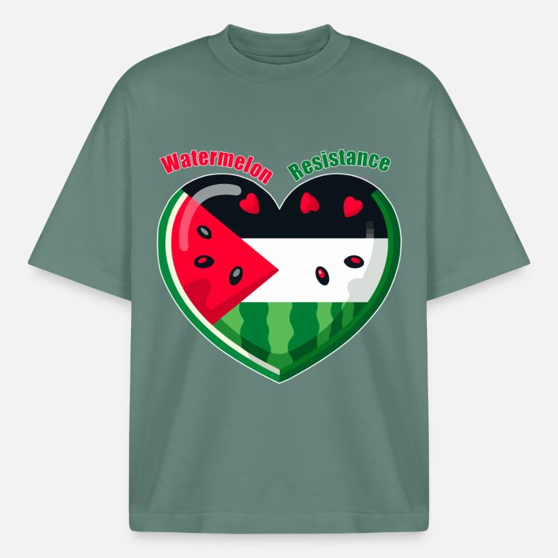 Résistance à la pastèque - T-shirt unisexe boxy épais biologique Stanley/Stella - baie verte