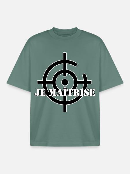 JE MAÎTRISE. - T-shirt unisexe boxy épais biologique Stanley/Stella - baie verte