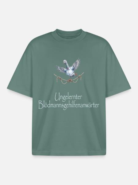 Ungelernter Blödmannsgehilfenanwärter  - Boxy Heavyweight Unisex Organic T-Shirt von Stanley/Stella - Grüner Bucht