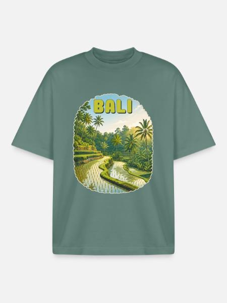 Bali - T-shirt unisexe boxy épais biologique Stanley/Stella - baie verte