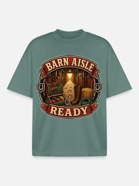 BARN AISLE READY - Boxy Heavyweight Unisex Organic T-Shirt by Stanley/Stella - green bay