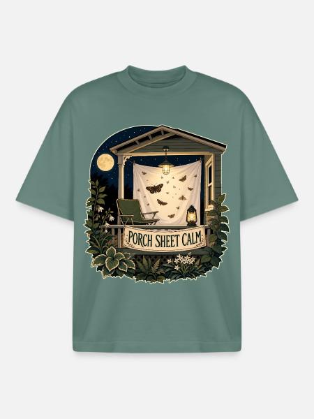 PORCH SHEET CALM - Boxy Heavyweight Unisex Organic T-Shirt von Stanley/Stella - Grüner Bucht