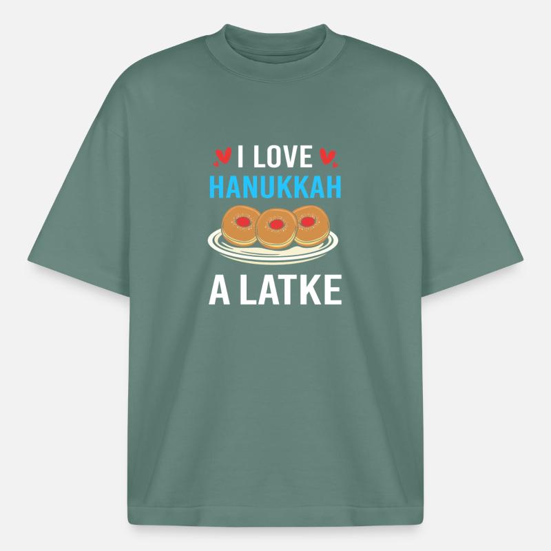 Hanoukka Hanoukka Hanoukka - T-shirt unisexe épais coupe boxy Stanley/Stella - baie verte