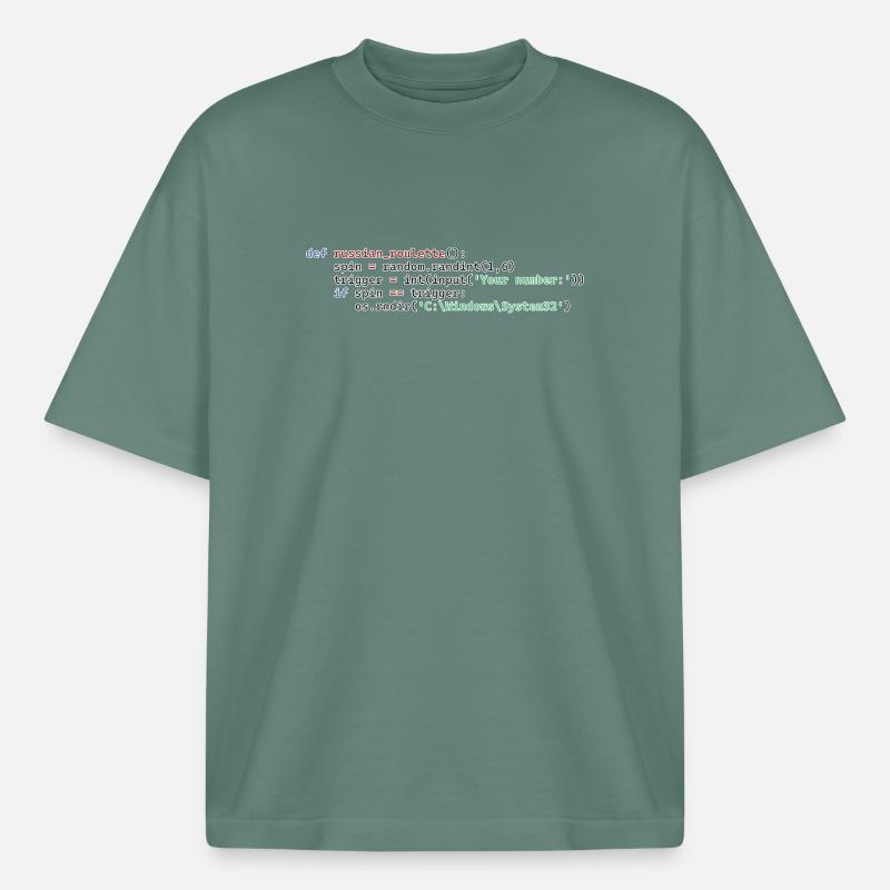 Roulette russe Python - T-shirt unisexe épais coupe boxy Stanley/Stella - baie verte