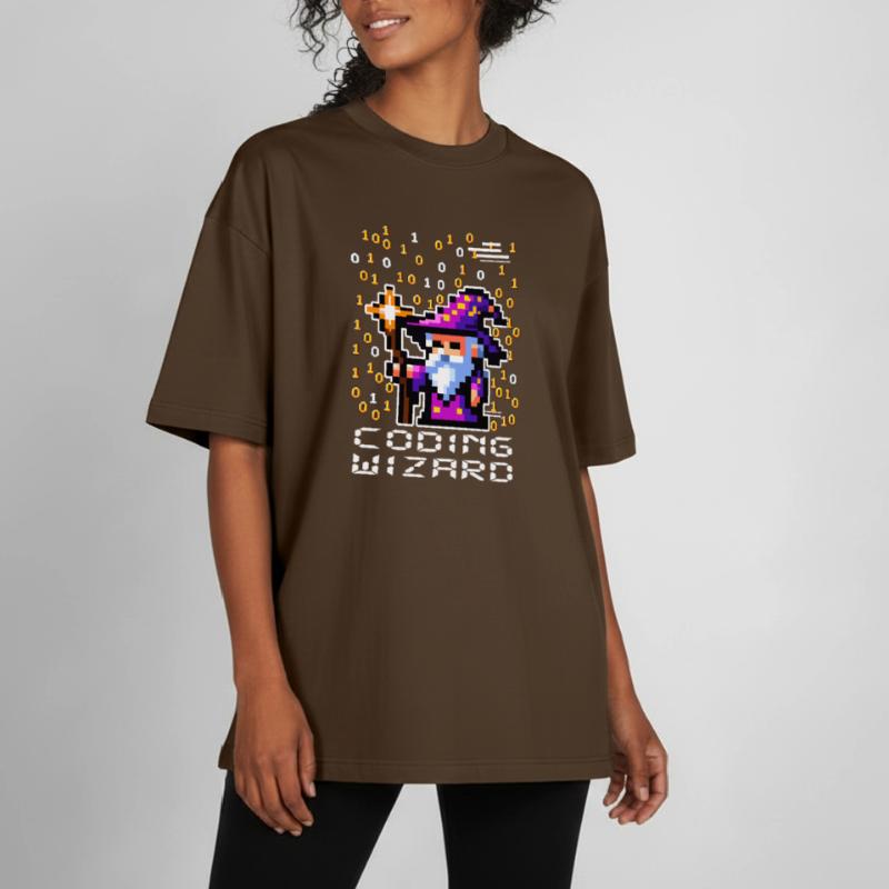 Sorcier Pixel Code T-shirt unisexe boxy épais biologique Stanley/Stella