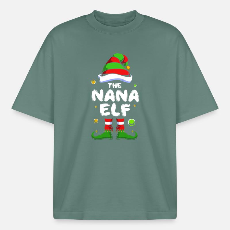 Elfe Elf Weihnachtsgeschenk Oma Großmutter - Boxy Heavyweight Unisex Organic T-Shirt von Stanley/Stella - Grüner Bucht