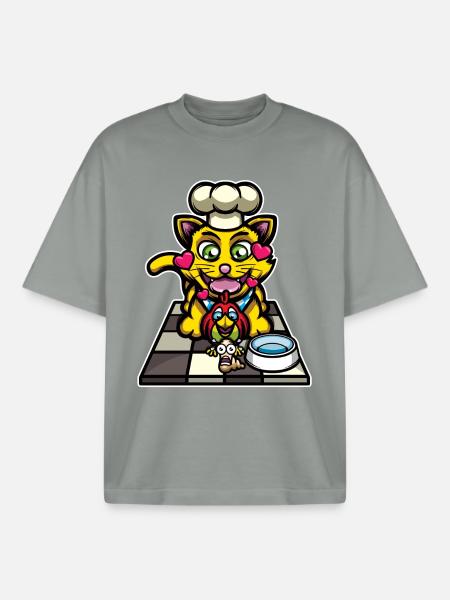 Food Chain - Boxy Heavyweight Unisex Organic T-Shirt by Stanley/Stella - misty grey