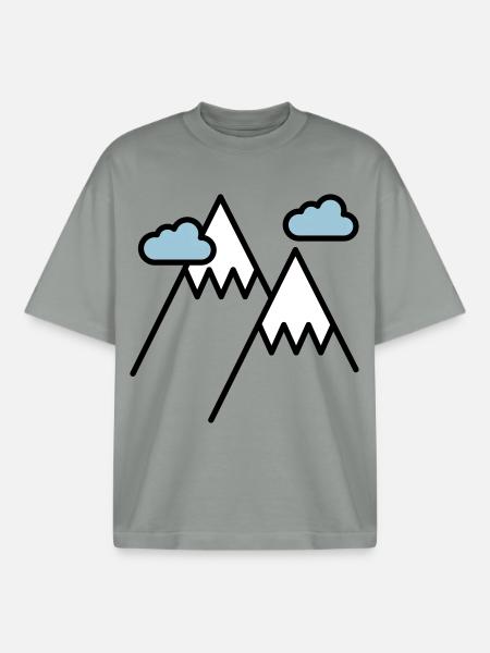Der Berg ruft - Boxy Heavyweight Unisex Organic T-Shirt von Stanley/Stella - Nebelgrau