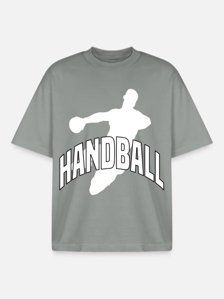 Powerful handball silhouette - Boxy Heavyweight Unisex Organic T-Shirt by Stanley/Stella - misty grey