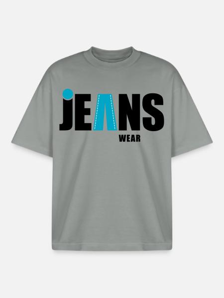 Jeans Wear with a dot - Boxy Heavyweight Unisex Organic T-Shirt by Stanley/Stella - misty grey