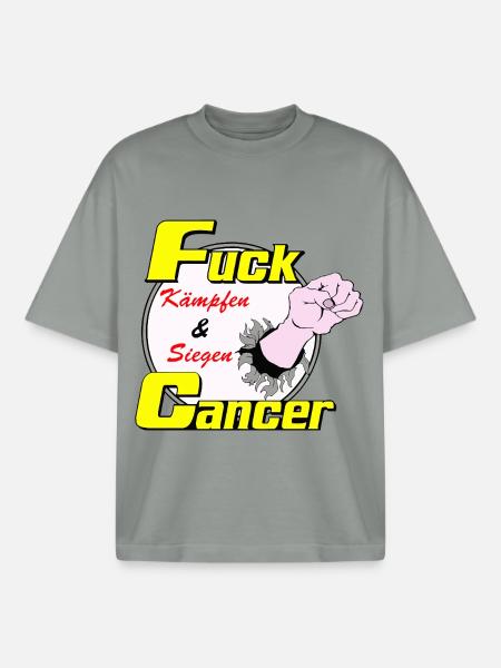 Fighting and winning against cancer - Boxy Heavyweight Unisex Organic T-Shirt by Stanley/Stella - misty grey
