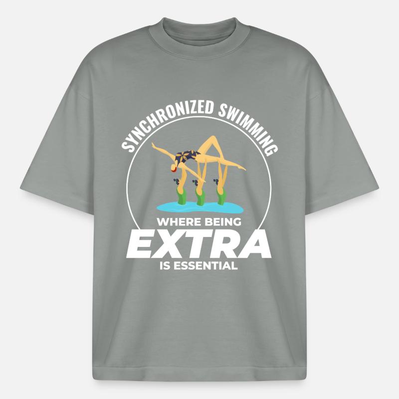 Synchronized Swimming Where Being Extra - Boxy Heavyweight Unisex Organic T-Shirt by Stanley/Stella - misty grey