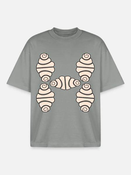 ANFANGSBUCHSTABE H FRANZBRÖTCHEN - Boxy Heavyweight Unisex Organic T-Shirt von Stanley/Stella - Nebelgrau