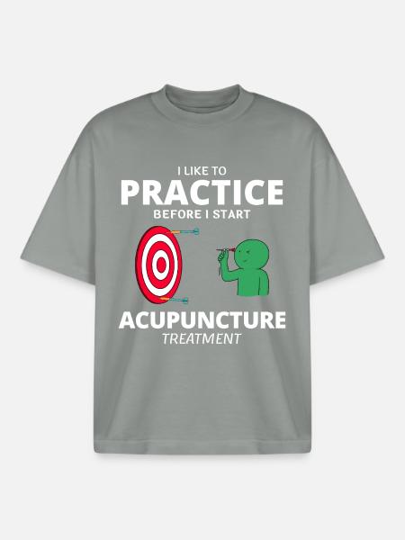 Akupunkturbehandlung Professionell Lustig - Boxy Heavyweight Unisex Organic T-Shirt von Stanley/Stella - Nebelgrau