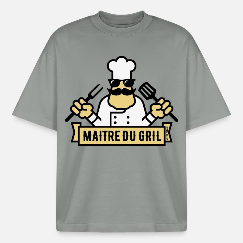 Grill Master (Grill / BBQ / BBQ / 3C) - Boxy Heavyweight Unisex Organic T-Shirt von Stanley/Stella - Nebelgrau