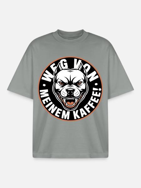 Angry Dog Coffee Logo - Boxy Heavyweight Unisex Organic T-Shirt by Stanley/Stella - misty grey