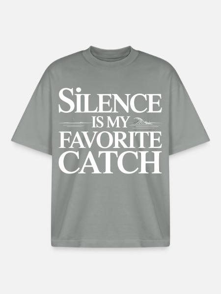 Le silence est ma phrase préférée - T-shirt unisexe boxy épais biologique Stanley/Stella - gris brumeux