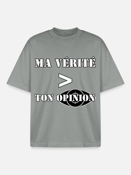 MY TRUTH > YOUR OPINION - Boxy Heavyweight Unisex Organic T-Shirt by Stanley/Stella - misty grey