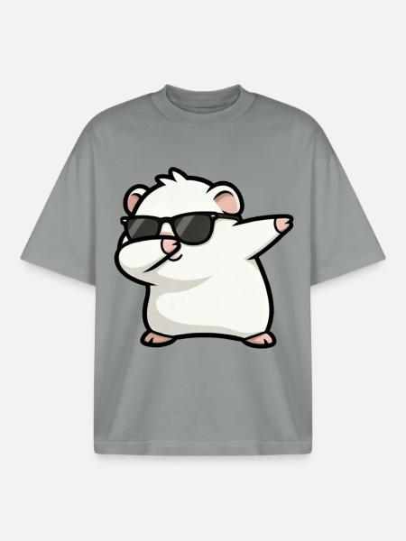 Dabbing guinea pig white - Boxy Heavyweight Unisex Organic T-Shirt by Stanley/Stella - misty grey