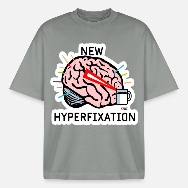 Hyperfix Brain Laser - T-shirt unisexe épais coupe boxy Stanley/Stella - gris brumeux