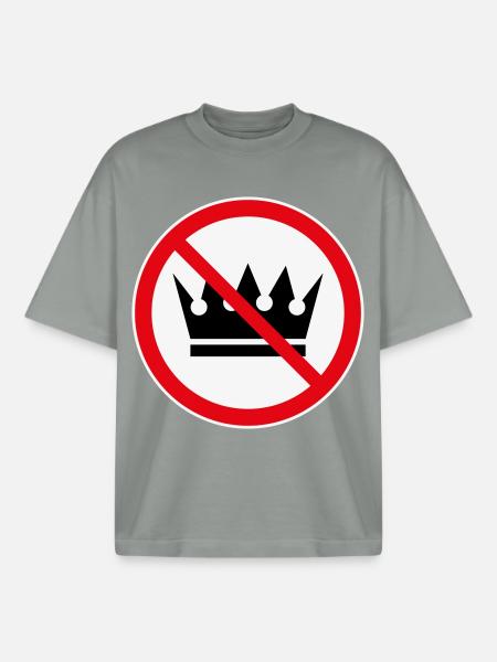 No Kings! (Protest Design / 3C) - Boxy Heavyweight Unisex Organic T-Shirt by Stanley/Stella - misty grey