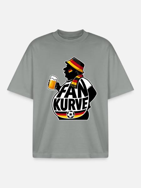 Fankurve Bierfreude Design - Boxy Heavyweight Unisex Organic T-Shirt von Stanley/Stella - Nebelgrau