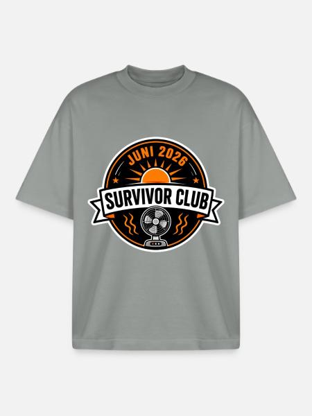 Hitzesommer 2026 | Survivor Club - Boxy Heavyweight Unisex Organic T-Shirt von Stanley/Stella - Nebelgrau