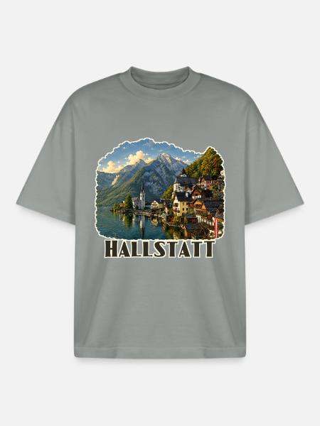 Hallstatt Austria - Boxy Heavyweight Unisex Organic T-Shirt von Stanley/Stella - Nebelgrau