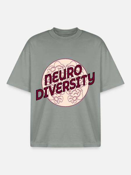 Neurodiversité cérébrale - T-shirt unisexe boxy épais biologique Stanley/Stella - gris brumeux